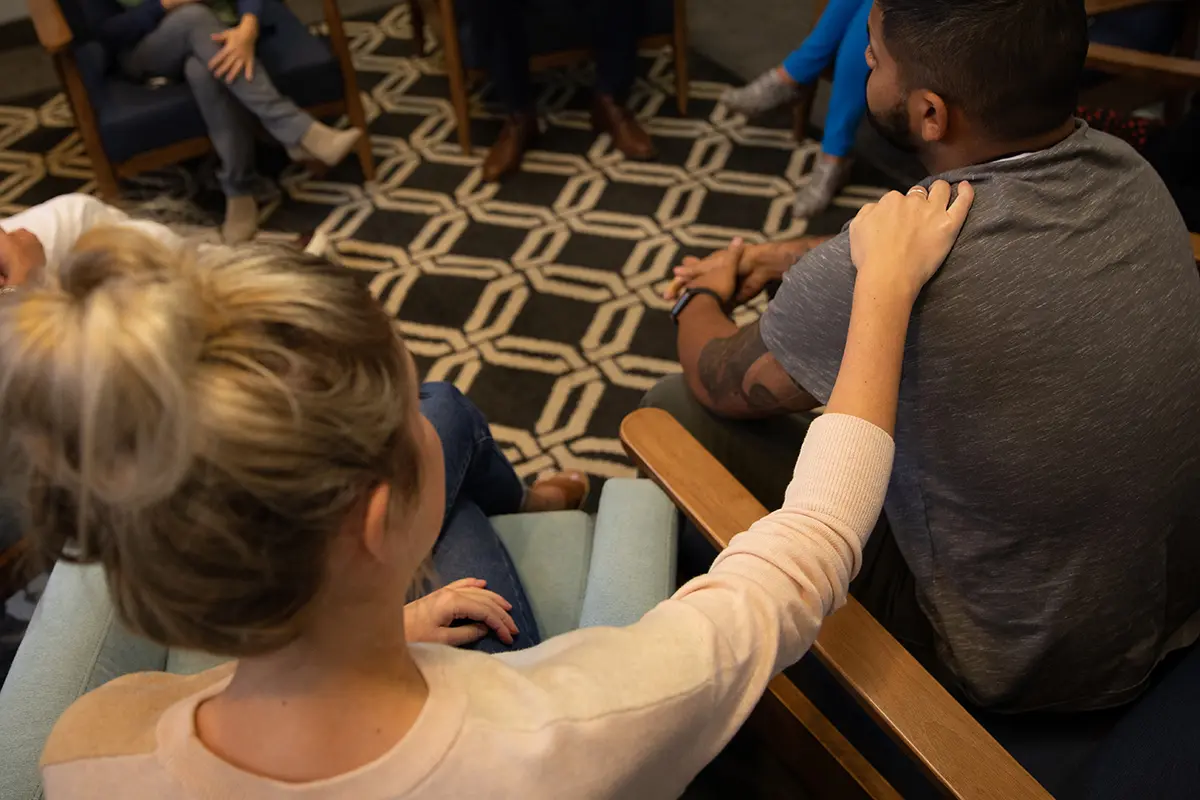 A group-therapy session for Post-Traumatic Stress Disorder