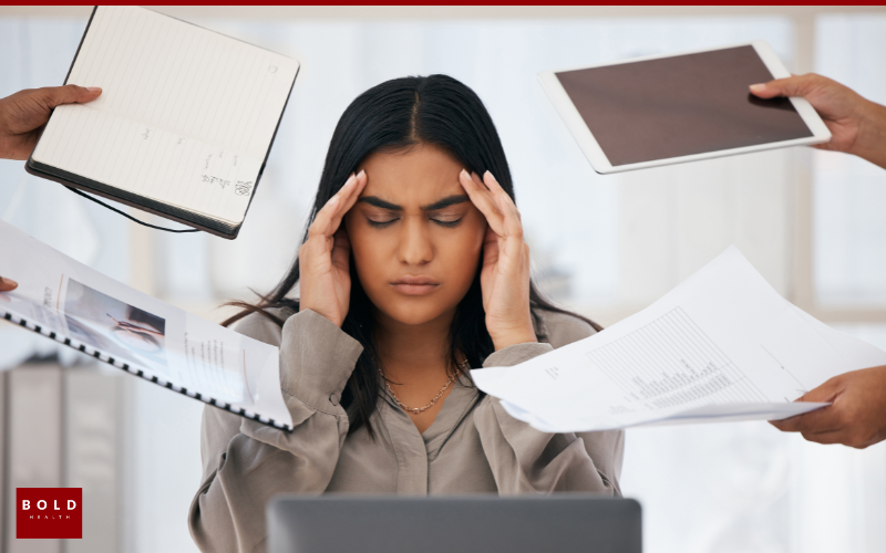 Healthcare worker meditating in a peaceful setting, representing stress management in healthcare.